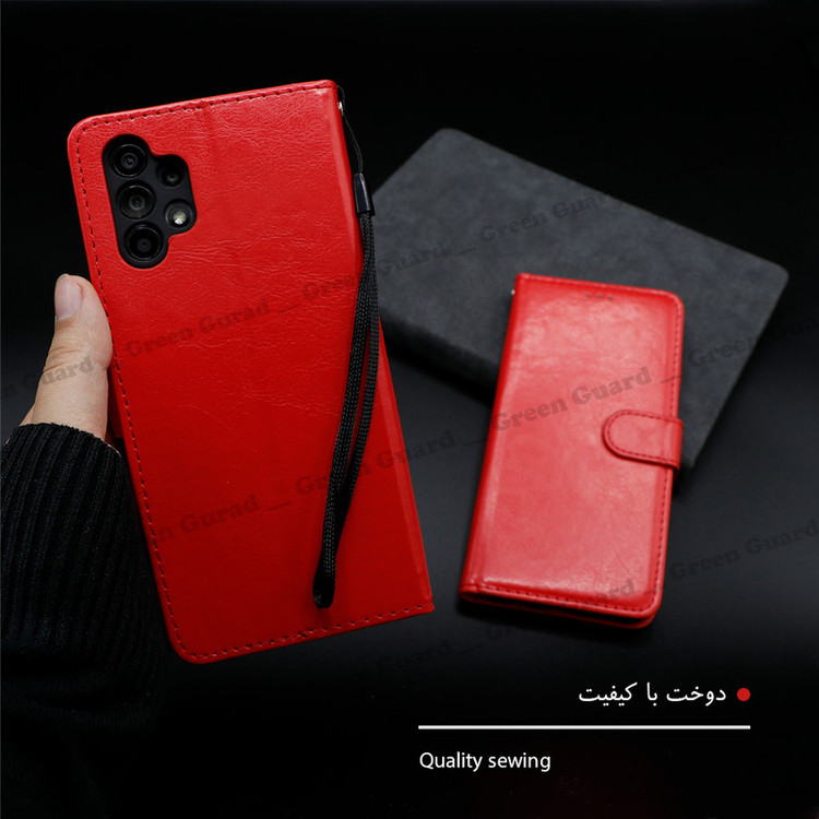کیف کلاسوری گرین گارد طرح چرمی مدل Landing مناسب برای گوشی موبایل سامسونگ Galaxy A13 4G / A32 5G / M32 5G به همراه بند آویز