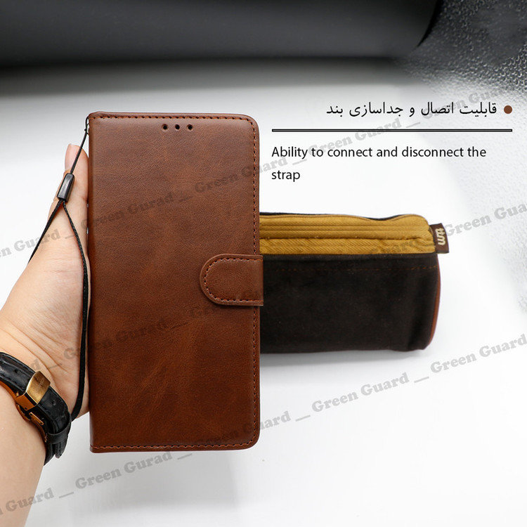 کیف کلاسوری گرین گارد طرح چرمی مدل Landing مناسب برای گوشی موبایل سامسونگ Galaxy A13 4G / A32 5G / M32 5G به همراه بند آویز