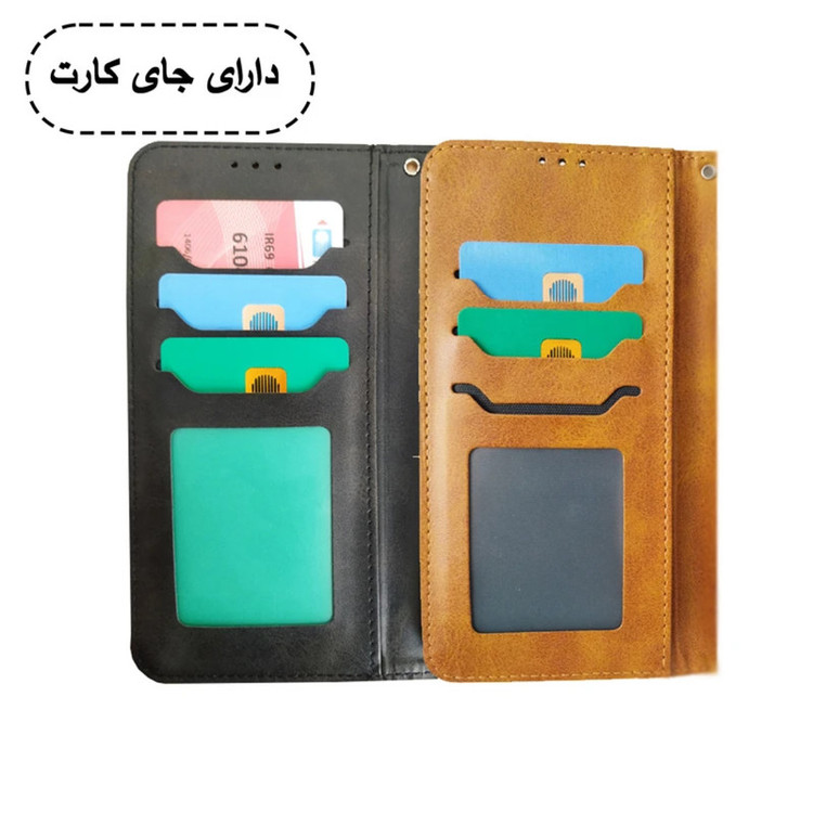 کیف کلاسوری قاب فایر مدل چرمی مناسب برای گوشی موبایل سامسونگ GALAXY A05 به همراه بند آویز