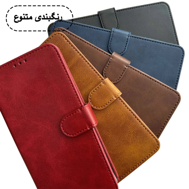 کیف کلاسوری قاب فایر مدل چرمی مناسب برای گوشی موبایل شیائومی REDMI NOTE 12 4G به همراه بند آویز