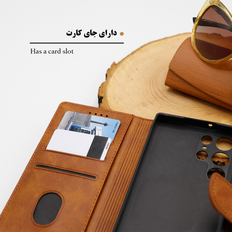 کیف کلاسوری گرین گارد مدل چرمی مگنتی کد Brown-GB01 مناسب برای گوشی موبایل سامسونگ Galaxy A13 4G / A32 5G / M32 5G