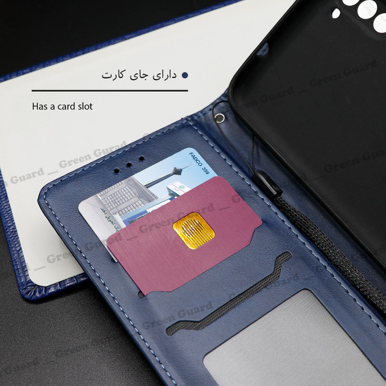 کیف کلاسوری گرین گارد طرح چرمی مدل Landing مناسب برای گوشی موبایل سامسونگ Galaxy A10 / M10 به همراه بند آویز