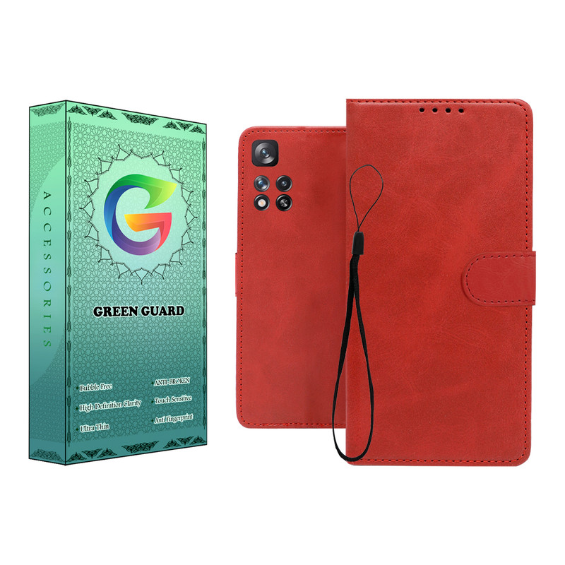 کیف کلاسوری گرین گارد طرح چرمی مدل Landing مناسب برای گوشی موبایل شیائومی Redmi Note 11 Pro Plus به همراه بند آویز