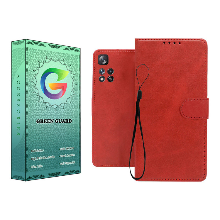 کیف کلاسوری گرین گارد طرح چرمی مدل Landing مناسب برای گوشی موبایل شیائومی Redmi Note 11 Pro Plus به همراه بند آویز