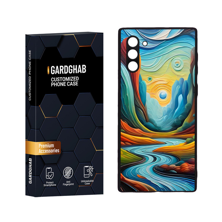 کاور گارد قاب مدل پشت گلس هنری مناسب برای گوشی موبایل سامسونگ Galaxy Note 10