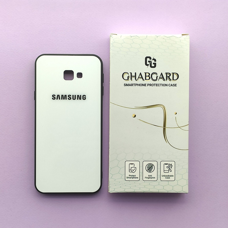 کاور قاب گارد مدل پشت شیشه ای ساده مناسب برای گوشی موبایل سامسونگ Galaxy J4 Plus