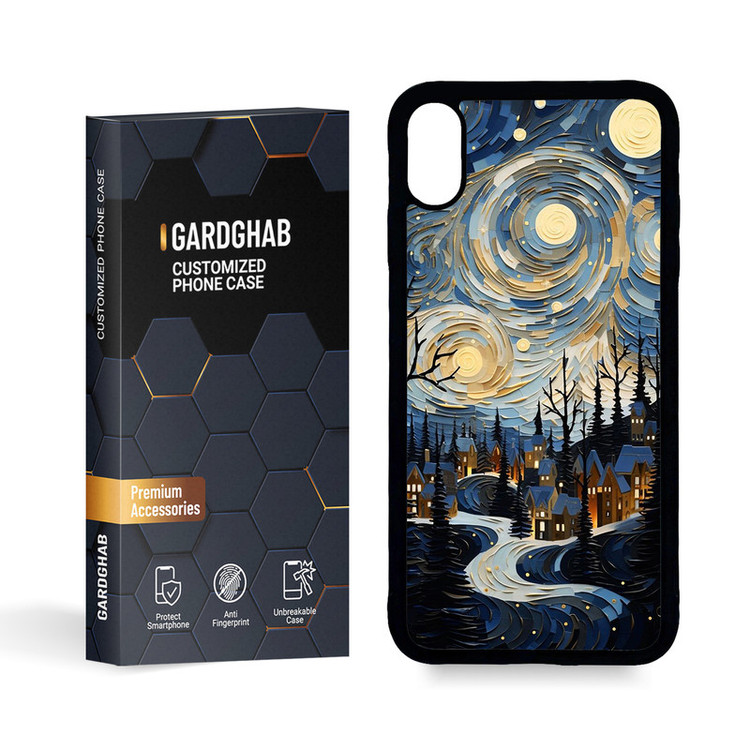 کاور گارد قاب مدل پشت گلس هنری مناسب برای گوشی موبایل اپل iPhone Xs MAX