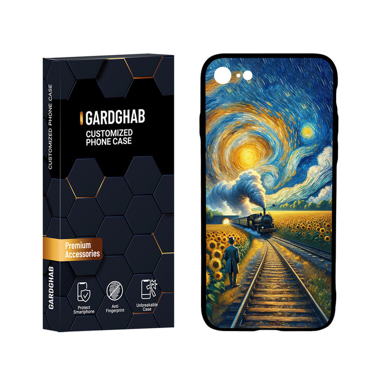 کاور گارد قاب مدل پشت گلس هنری مناسب برای گوشی موبایل اپل iPhone 7 / 8 / SE 2020 / SE 2022