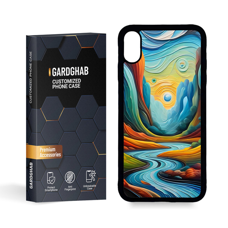 کاور گارد قاب مدل پشت گلس هنری مناسب برای گوشی موبایل اپل iPhone Xs MAX