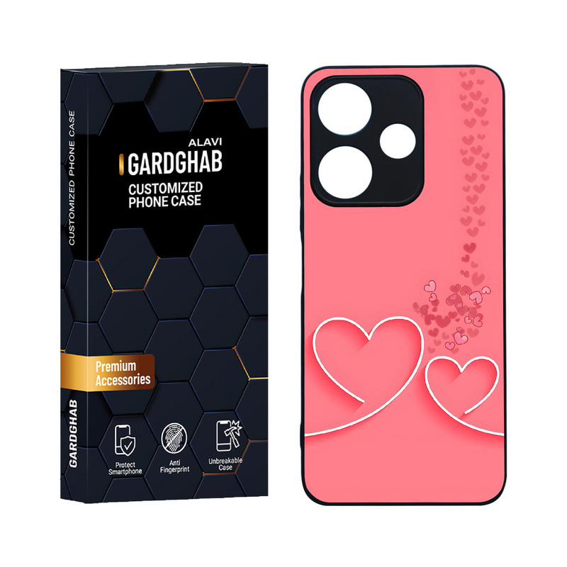 کاور گارد قاب علوی مدل دورژله ای عاشقانه مناسب برای گوشی موبایل شیائومی Redmi 13 4G / 5G