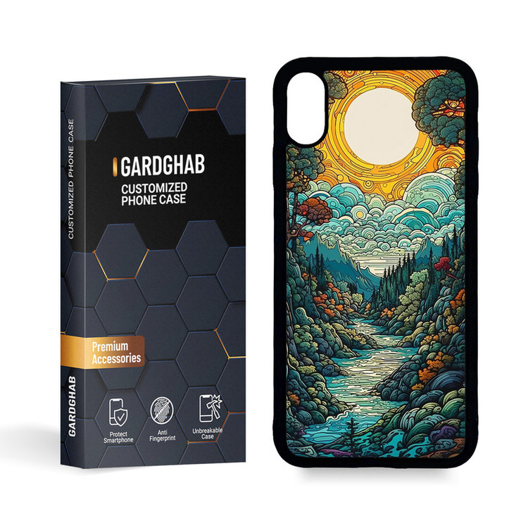 کاور گارد قاب مدل پشت گلس هنری مناسب برای گوشی موبایل اپل iPhone Xs MAX