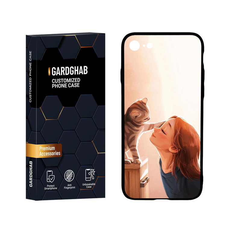 کاور گارد قاب مدل پشت گلس دخترانه مناسب برای گوشی موبایل اپل iPhone 7 / 8 / SE 2020 / SE 2022