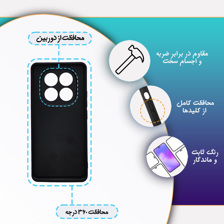 کاور گارد قاب علوی مدل دور ژله ای مناسب برای گوشی موبایل شیائومی Poco X7