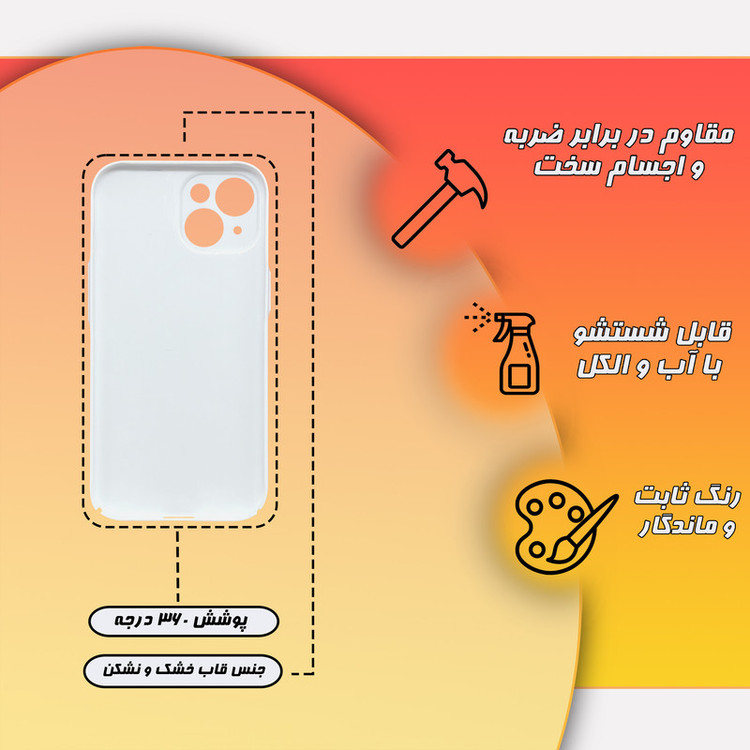کاور گاردقاب مدل برگ مناسب برای گوشی موبایل اپل iPhone 14