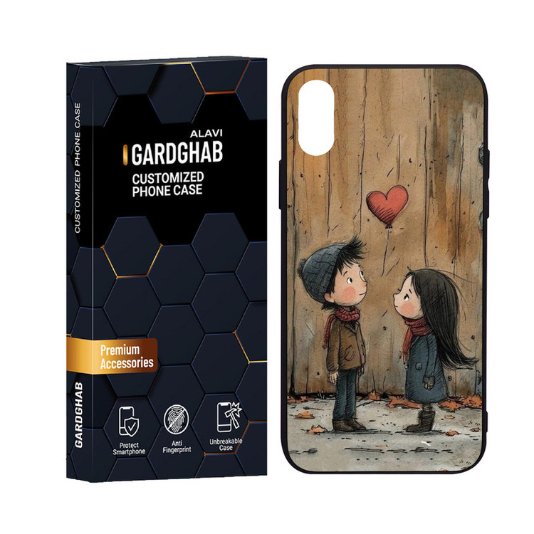 کاور گارد قاب علوی مدل دورژله پشت گلس فانتزی مناسب برای گوشی موبایل اپل iPhone X / XS