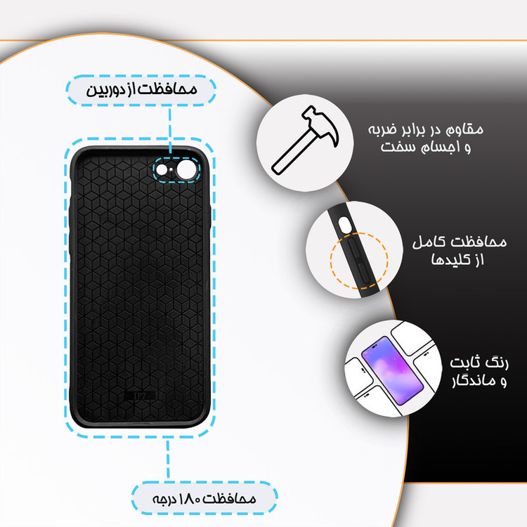 کاور گارد قاب مدل پشت گلس طبیعت مناسب برای گوشی موبایل اپل iPhone 7 / 8 / SE 2020 / SE 2022