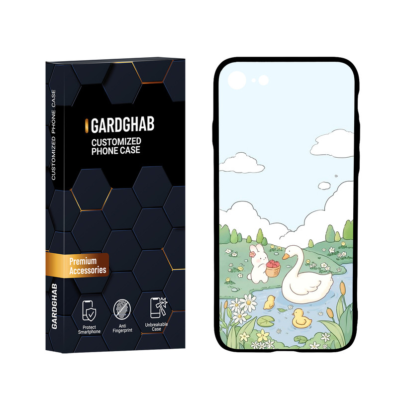 کاور گارد قاب مدل پشت گلس فانتزی مناسب برای گوشی موبایل اپل iPhone 7 / 8 / SE 2020 / SE 2022