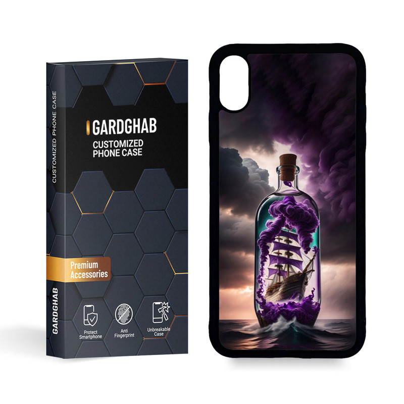 کاور گارد قاب مدل پشت گلس هنری مناسب برای گوشی موبایل اپل iPhone Xs MAX