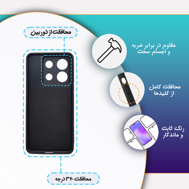 کاور گارد قاب علوی مدل Glass مناسب برای گوشی موبایل شیائومی Redmi Note 13 Pro 5G
