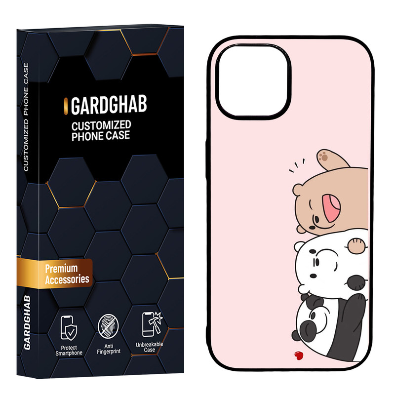 کاور گارد قاب مدل دور ژله ای پشت گلس فانتزی مناسب برای گوشی موبایل اپل iPhone 15