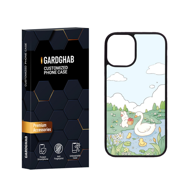 کاور گارد قاب مدل دور ژله ای پشت گلس فانتزی مناسب برای گوشی موبایل اپل iPhone 12 Mini