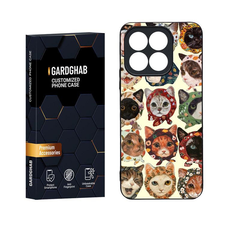کاور گارد قاب مدل دورژله ای پشت گلس فانتزی مناسب برای گوشی موبایل آنر X8b 4G