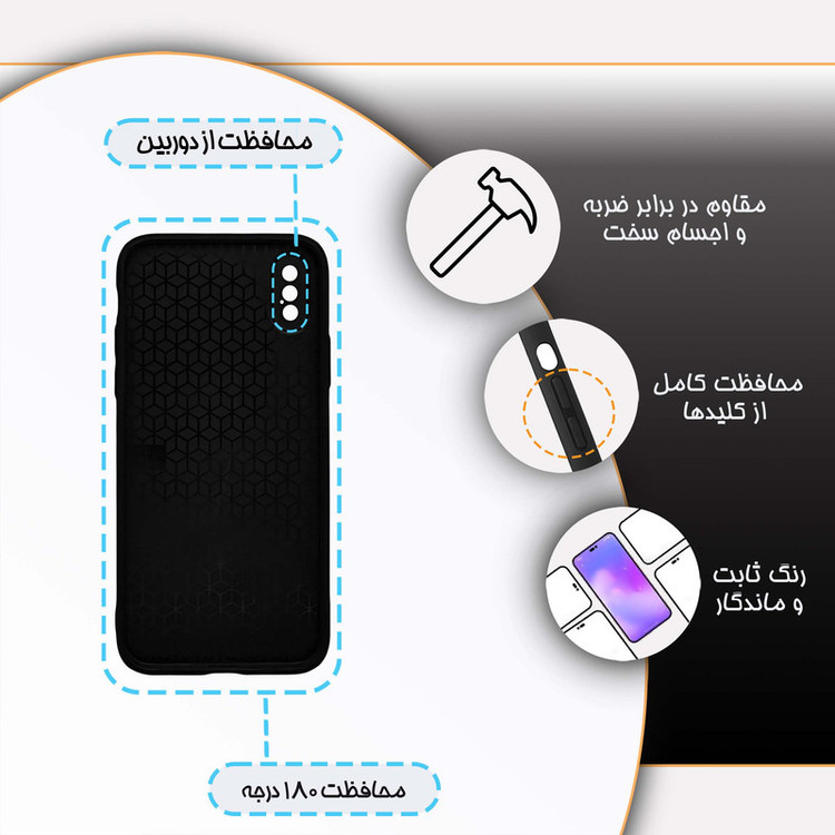 کاور گارد قاب مدل ساده مناسب برای گوشی موبایل اپل iPhone X / XS