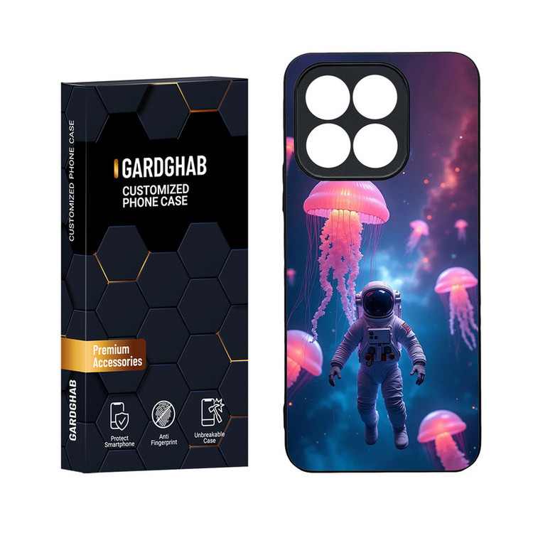 کاور گارد قاب مدل دور ژله ای پشت گلس کهکشان مناسب برای گوشی آنر Honor X8b 4G
