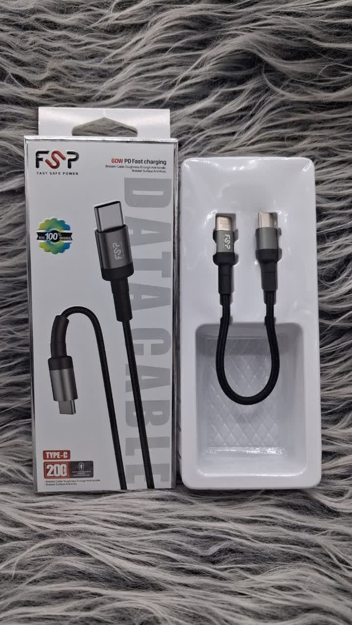 ⚡️کابل پاوربانکی FSP دو سر Type‑C | توان 60W پشتیبانی ازPD Fast Charging کد mir