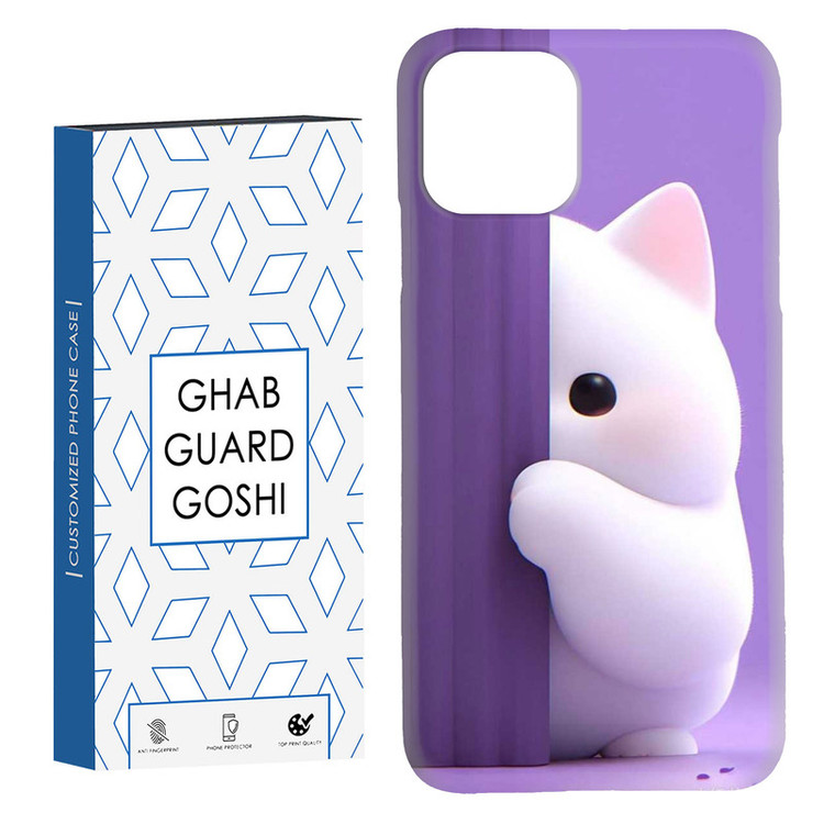 کاور قاب گارد گوشی طرح گربه بنفش کد Dimo-815 مناسب برای گوشی موبایل اپل IPHONE 11