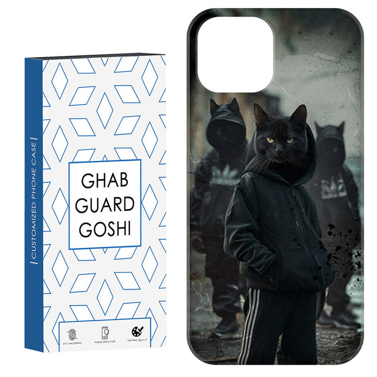 کاور قاب گارد گوشی طرح گربه سیاه کد Dimo-356 مناسب برای گوشی موبایل اپل IPHONE 12 / 12 PRO