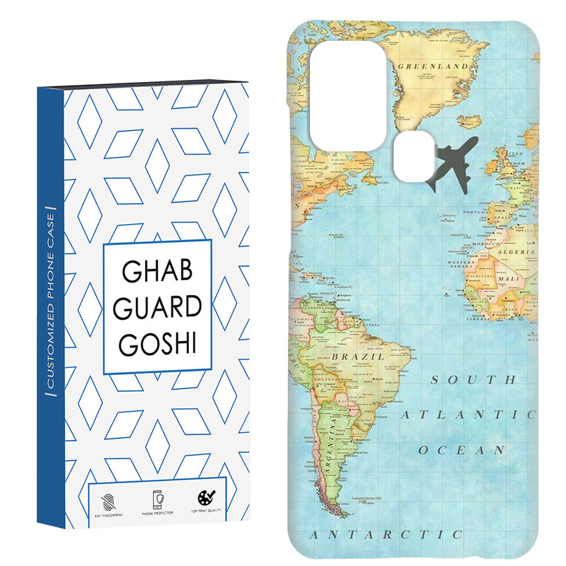 کاور قاب گارد گوشی طرح نقشه جهان کد Dimo-057 مناسب برای گوشی موبایل سامسونگ Galaxy A21s