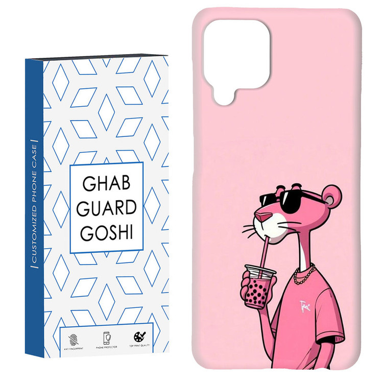 کاور قاب گارد گوشی طرح پلنگ صورتی کد Dimo-213 مناسب برای گوشی موبایل سامسونگ Galaxy A12 / M12