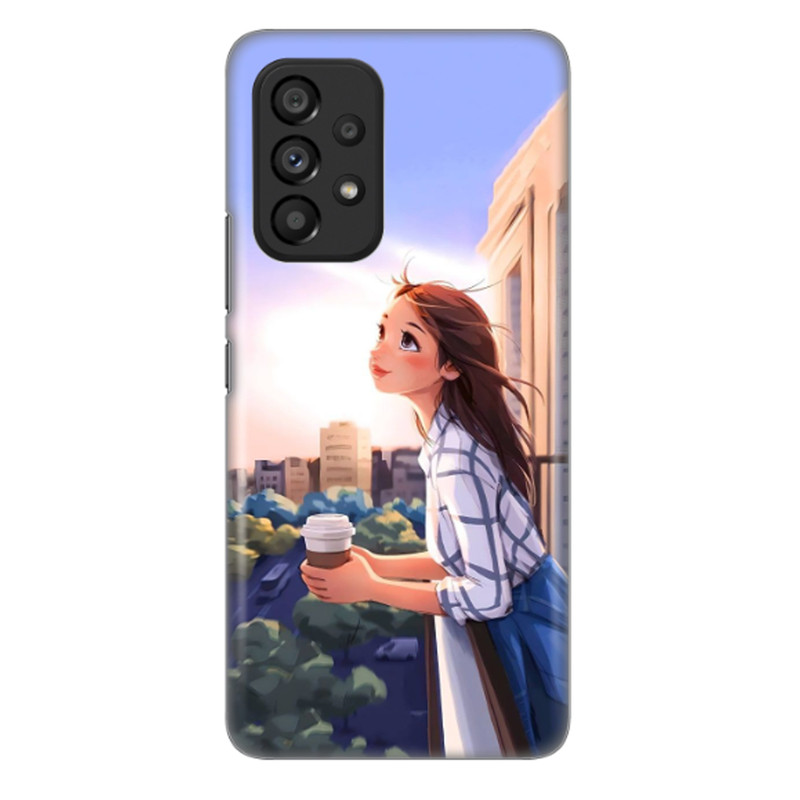 کاور طرح دختر و قهوه کد DIMO-016 مناسب برای گوشی موبایل سامسونگ Galaxy A53 5G / Galaxy A53