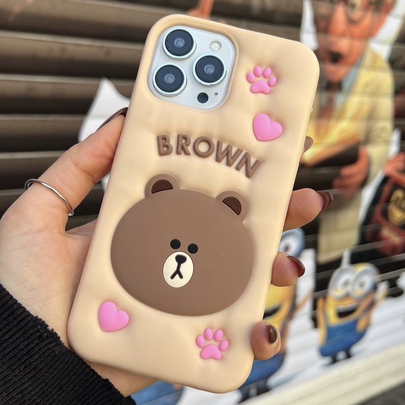 قاب مدل خرس پنجه صورتی مناسب برای گوشی آیفون iPhone 1۵ Promax کد Tor-۱