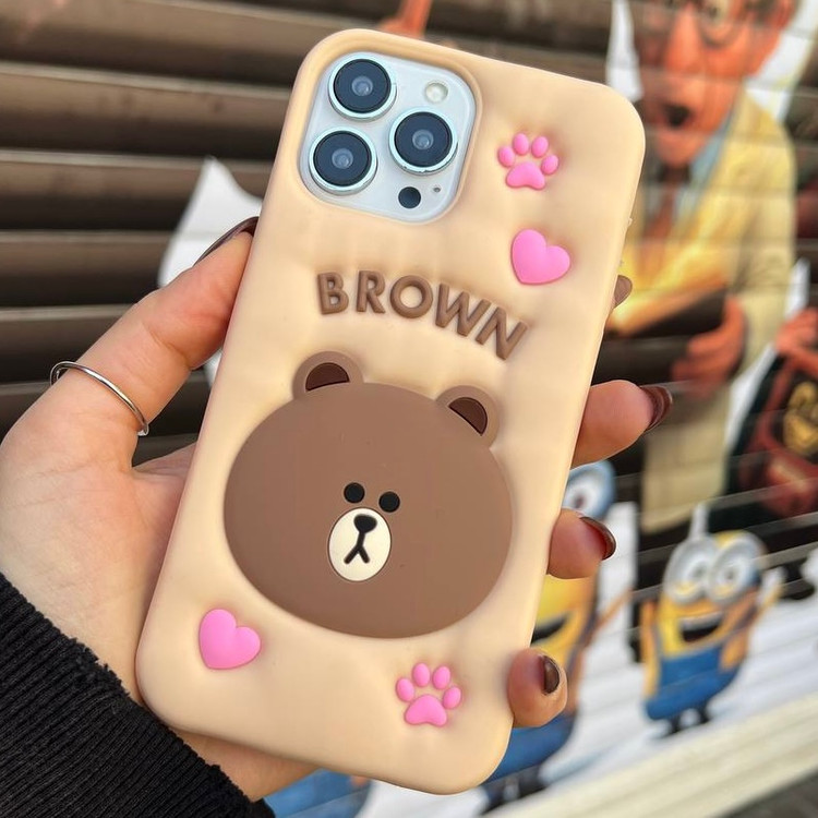 قاب مدل خرس پنجه صورتی مناسب برای گوشی آیفون iPhone 1۵ Promax کد Tor-۱