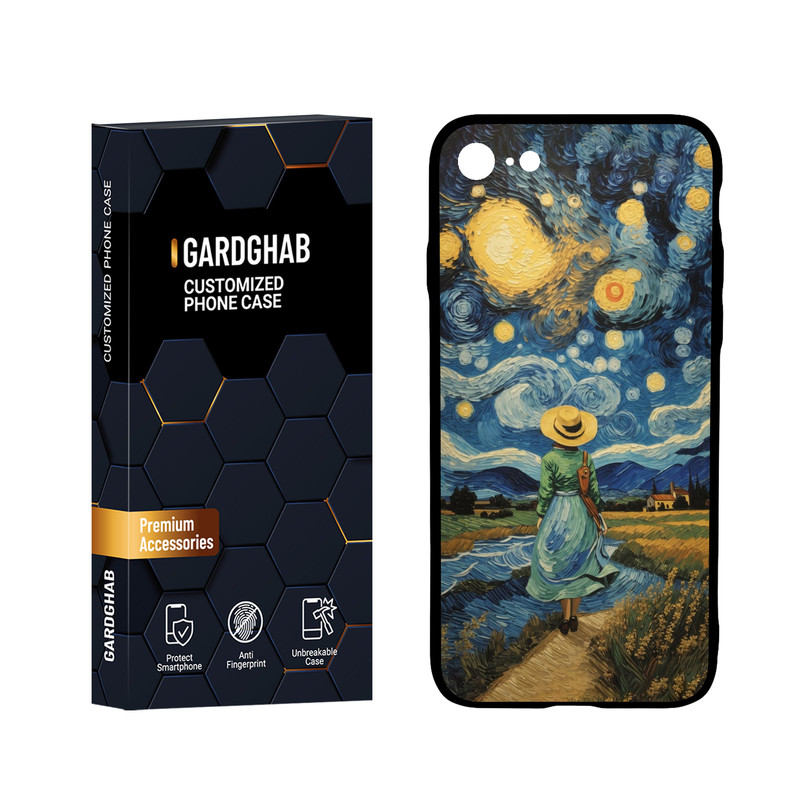 کاور گارد قاب مدل پشت گلس هنری مناسب برای گوشی موبایل اپل iPhone 7 / 8 / SE 2020 / SE 2022