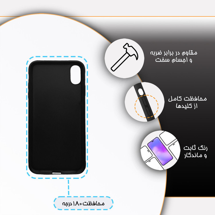 کاور گارد قاب مدل پشت گلس هنری مناسب برای گوشی موبایل اپل iPhone Xs MAX