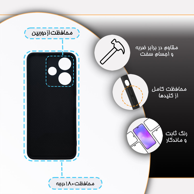 کاور گارد قاب علوی مدل دورژله ای هنری مناسب برای گوشی موبایل شیائومی Poco M6 4G