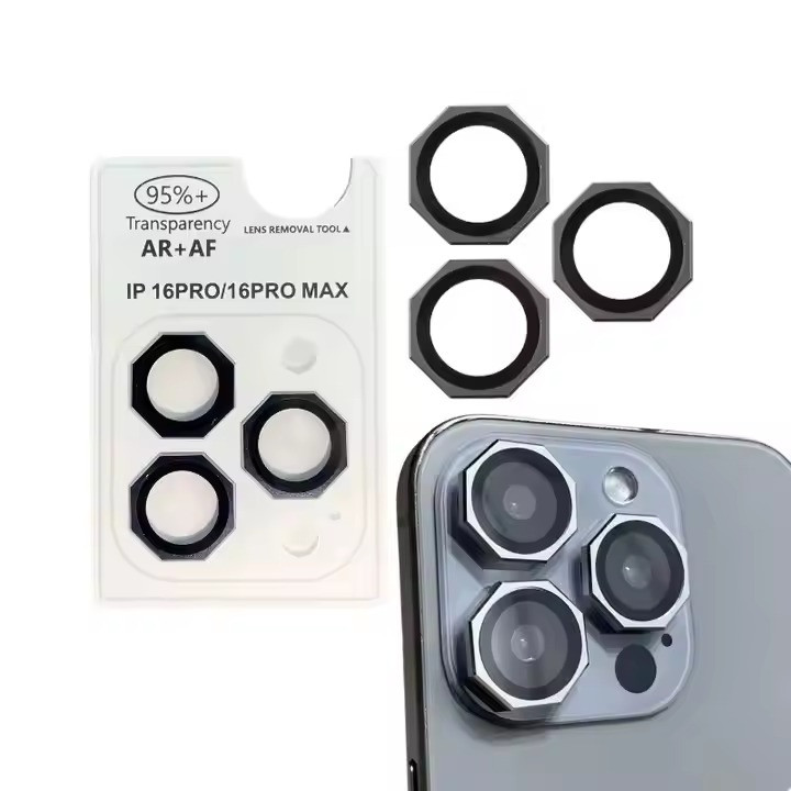 محافظ لنز دوربین ال کا جی مدل هشت ضلعی مناسب برای گوشی موبایل اپل iPhone 16 Pro Max