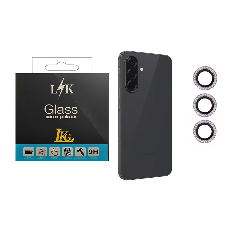 محافظ لنز دوربین ال کا جی مدل نگین دار مناسب برای گوشی موبایل سامسونگ Galaxy A56 5G