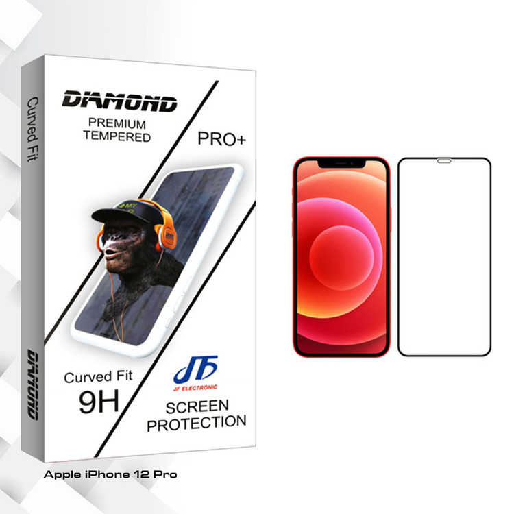 محافظ صفحه نمایش جی اف مدل Diamond glass مناسب برای گوشی موبایل اپل iPhone 12 Pro