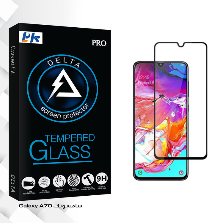 محافظ صفحه نمایش پی کی مدل Delta Glass مناسب برای گوشی موبایل سامسونگ Galaxy A70