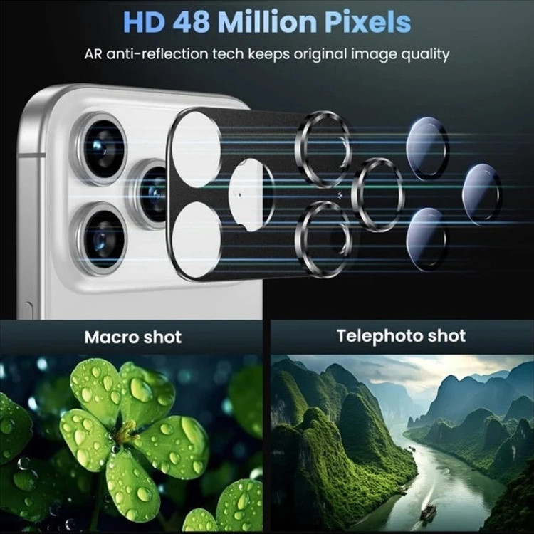 محافظ لنز دوربین فلزی آتوچبو مدل fULL 3D مناسب برای گوشی موبایل اپل iPhone 17 Pro Max