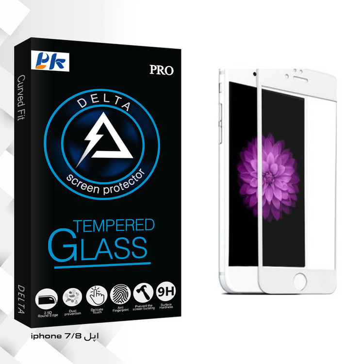 محافظ صفحه نمایش پی کی مدل Delta Glass مناسب برای گوشی موبایل اپل iPhone 7/8