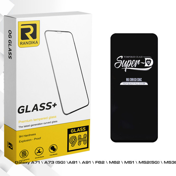 محافظ صفحه نمایش شیشه ای راندیکا مدل Sup-D مناسب برای گوشی موبایل سامسونگ Galaxy A71 \ A73 (5G) \A81 \ A91 \ F62 \ M62 \ M51 \ M52(5G) \ M53(5G)