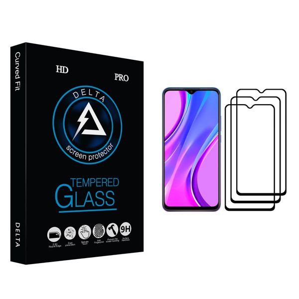 محافظ صفحه نمایش دلتا مدل Fit مناسب برای گوشی موبایل شیائومی Redmi 9 بسته سه عددی