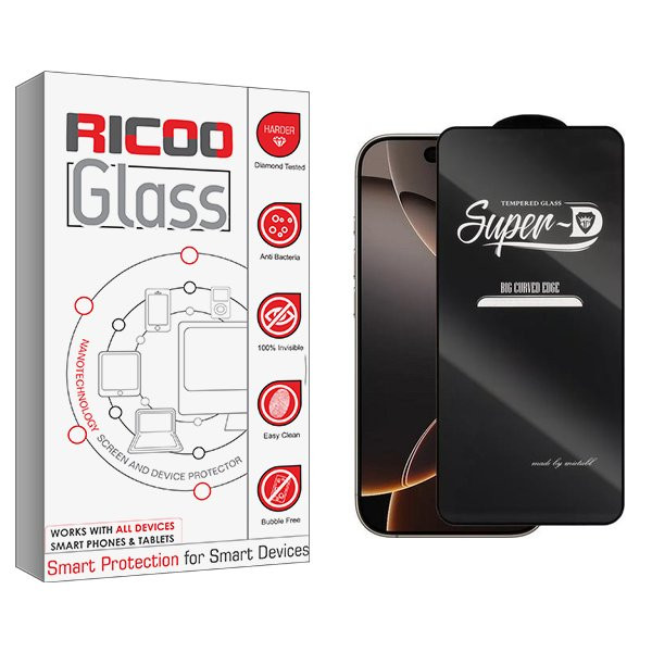 محافظ صفحه نمایش ریکو مدل RiC2newpkg SuperD مناسب برای گوشی موبایل اپل iPhone 16 Pro Max