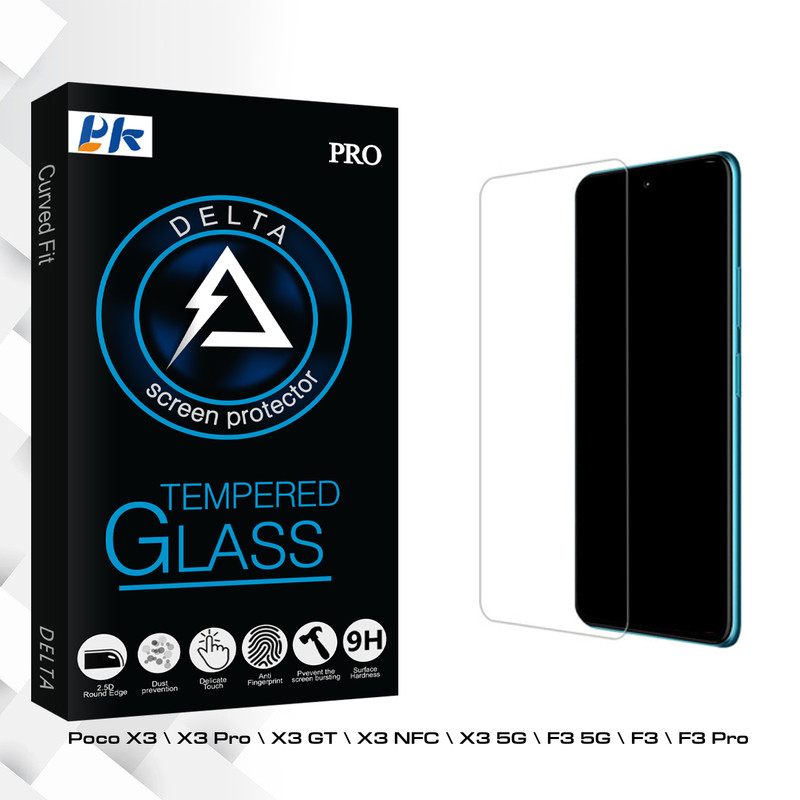 محافظ صفحه نمایش شیشه ای پی کی مدل Delta Glass MIX مناسب برای گوشی موبایل شیائومی Poco X3 \ X3 Pro \ X3 GT \ X3 NFC \ X3 5G \ F3 5G \ F3 \ F3 Pro