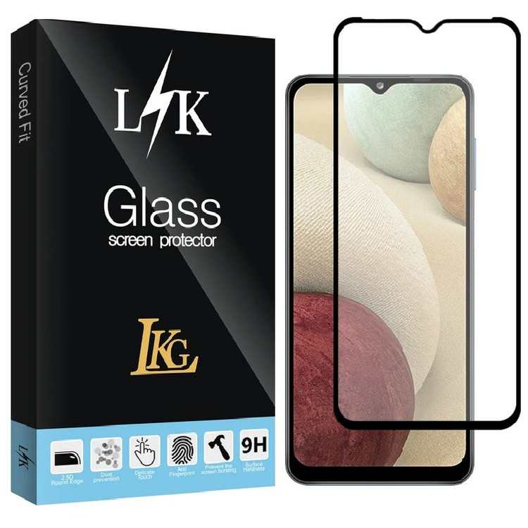 محافظ صفحه نمایش شیشه ای ال کا جی مدل LKK full مناسب برای گوشی موبایل سامسونگ Galaxy A32 5G / M32 5G / F12 / F13 / F02s / F23 5G / جی پلاس Gplus X10 / X10 Plus / X20 /آنر X5b